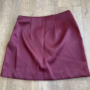 a new day Burgundy Mini Skirt